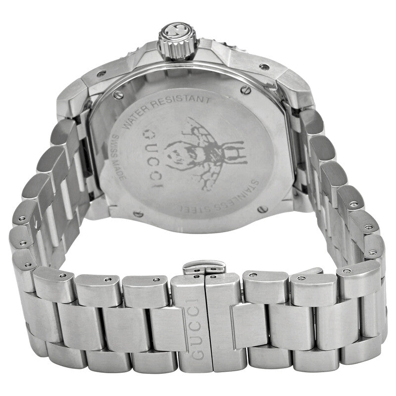 Gucci Dive watch caseback with water resistant engraving and Gucci logo