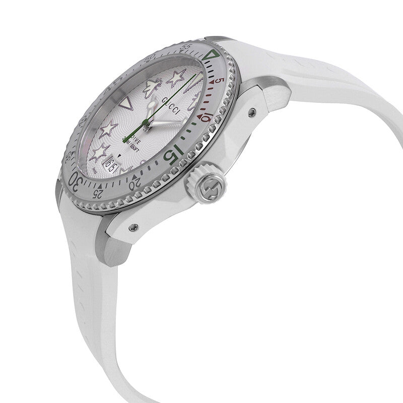 Gucci Dive Silver Dial Rubber Strap Men's Watch YA136337
