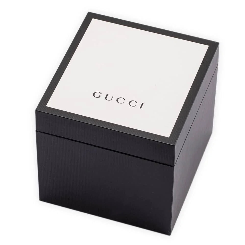 Gucci branded black presentation box with white lid