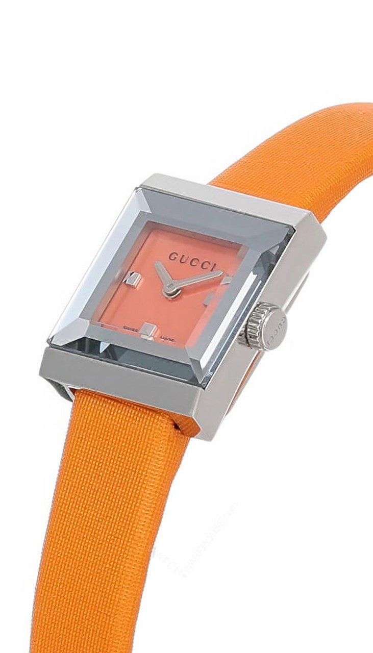 Ladies Gucci G-Frame Leather Strap Women's Watch - YA128532