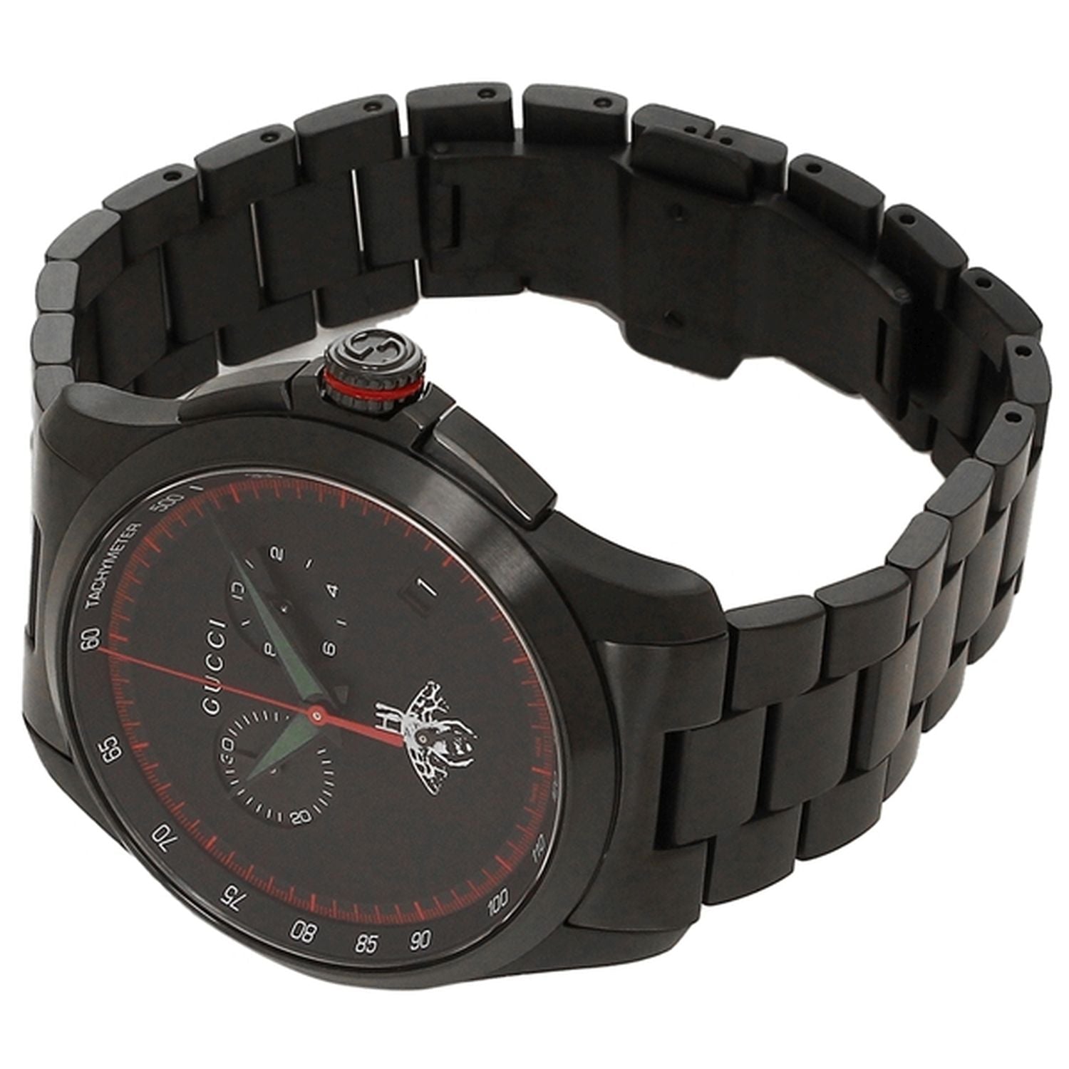 Gucci G-Timeless Black Chronograph Dial Black Steel Men's Watch - YA126269
