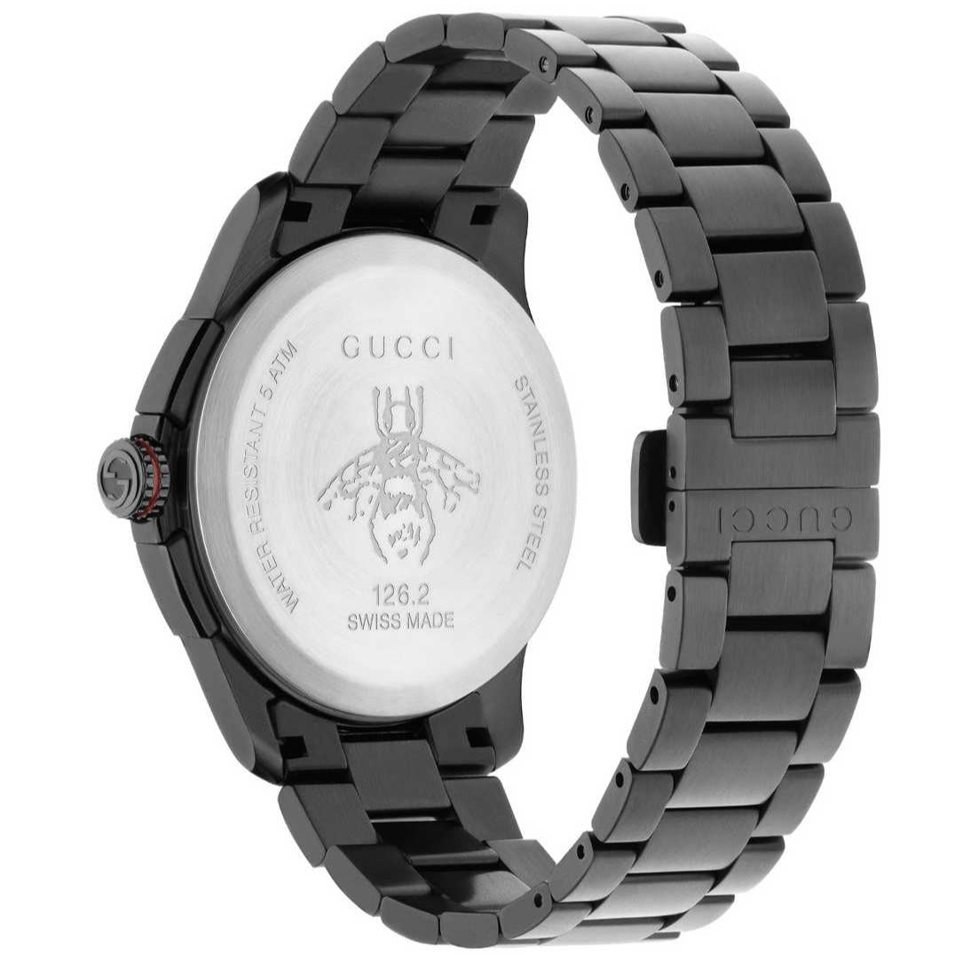 Gucci G-Timeless Black Chronograph Dial Black Steel Men's Watch - YA126269
