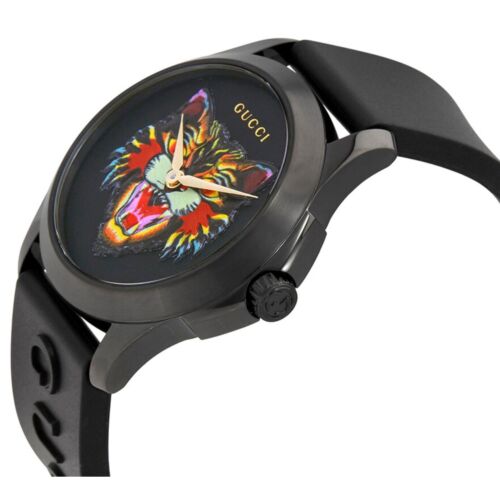 GUCCI G-Timeless 38MM Cat Motif Black Dial Men's Watch YA1264021