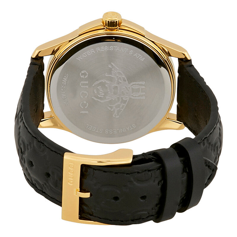 GUCCI G-Timeless 38MM Black GG Dial Quartz SS Unisex Watch YA1264034A