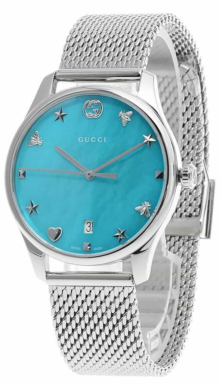 Gucci G-Timeless Blue Mother of Pearl Quartz Women's Watch YA1264039