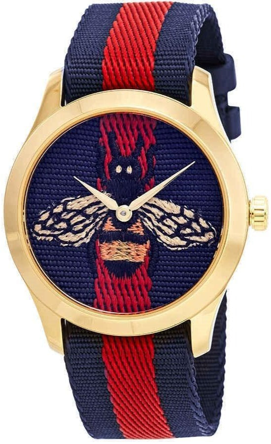 Gucci G-Timeless Blue and Red Dial Blue and Red Strap Women's Watch YA1264061