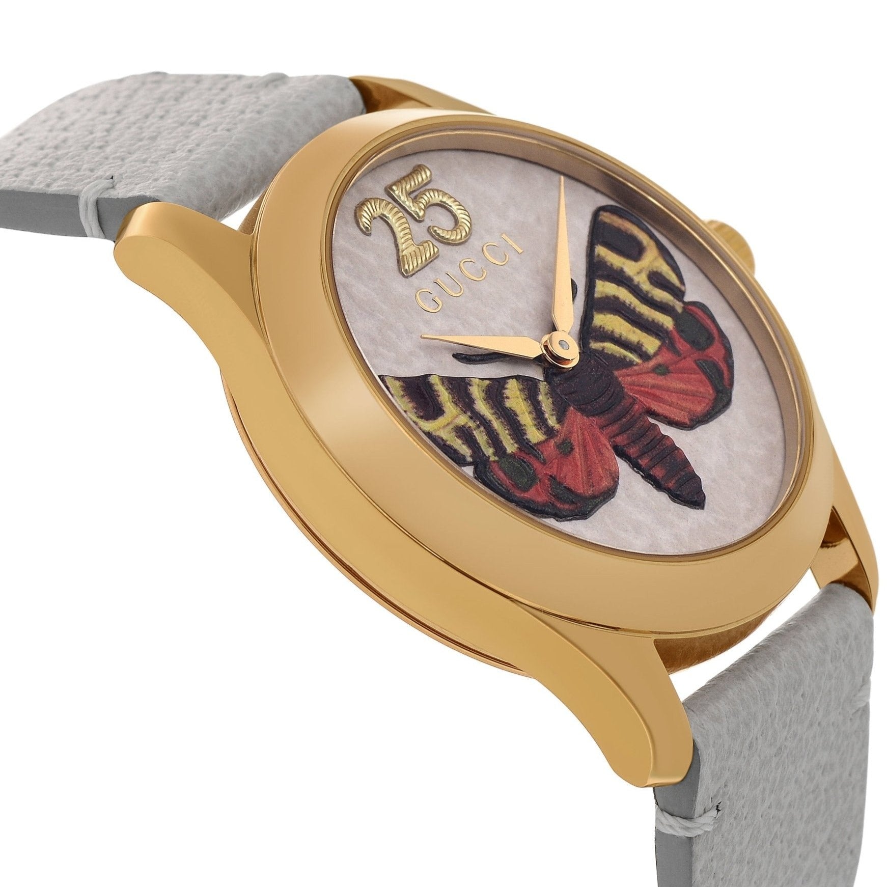 Gucci G-Timeless Butterfly Dial Leather Strap Women's Watch YA1264062