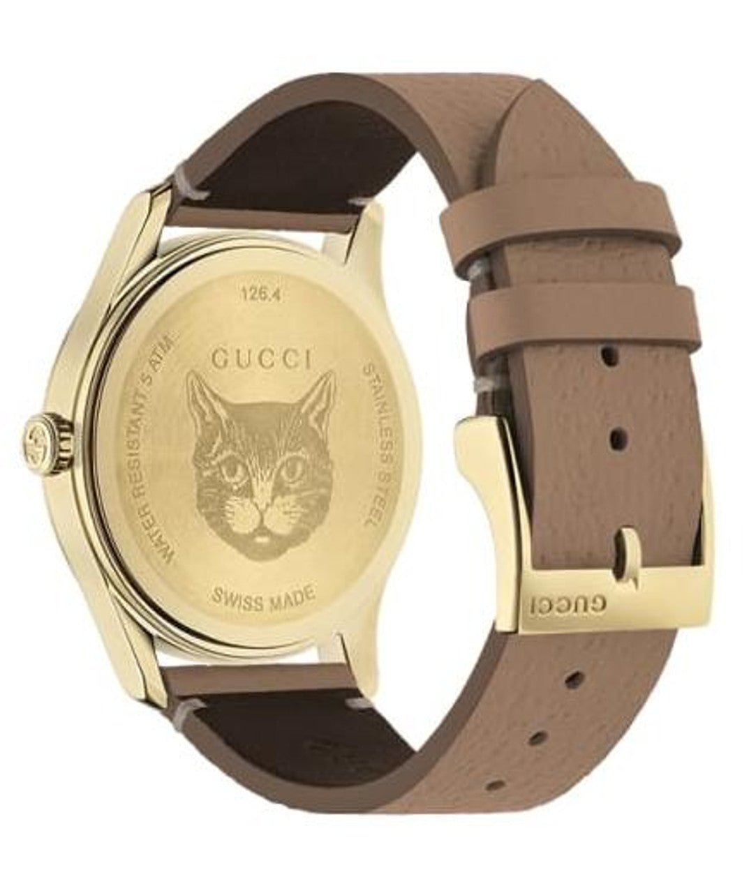 GUCCI G-Timeless 38MM Tan with Butterfly Dial Women's Watch YA1264063