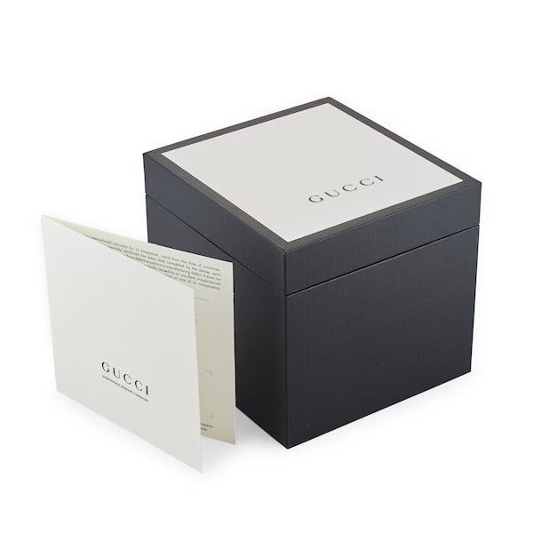 Gucci G-Timeless watch with original black and white Gucci presentation box and booklet
