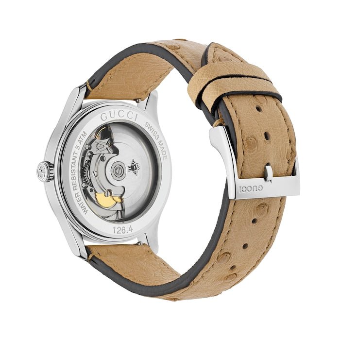 Gucci G-Timeless Automatic Transparent Mother of Pearl Dial Ladies Watch YA1264112