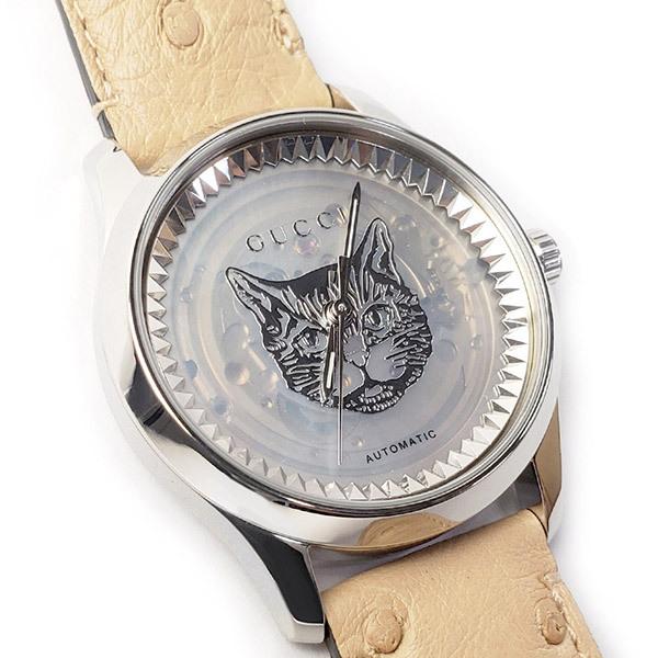 Gucci G-Timeless Automatic Transparent Mother of Pearl Dial Ladies Watch YA1264112