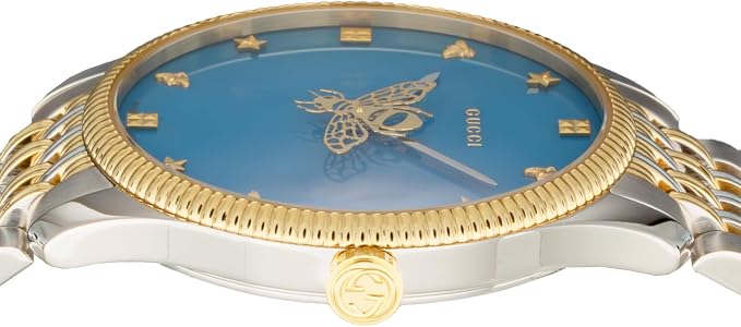 Gucci G-Timeless 36mm Two-Tone Quartz Blue Dial with Bee Motif Women's Watch - YA1264201