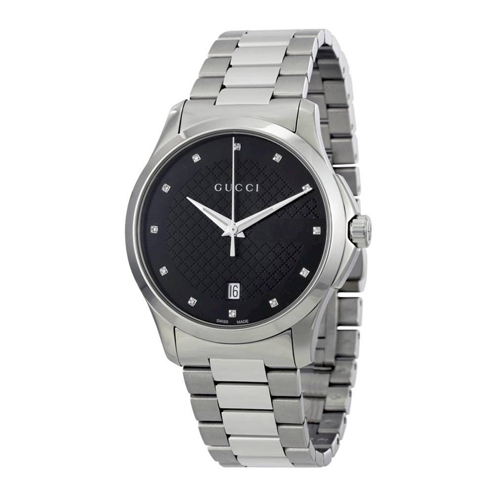Gucci Unisex Swiss G-Timeless Diamond Accent Stainless Steel Bracelet Watch 38mm YA126456