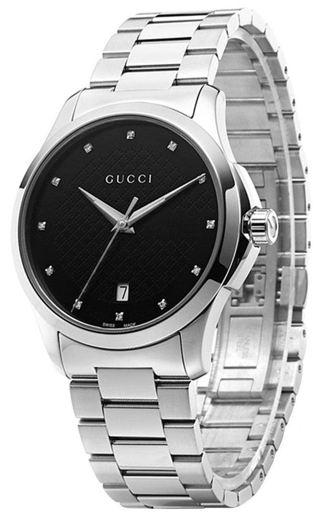 Gucci Unisex Swiss G-Timeless Diamond Accent Stainless Steel Bracelet Watch 38mm YA126456