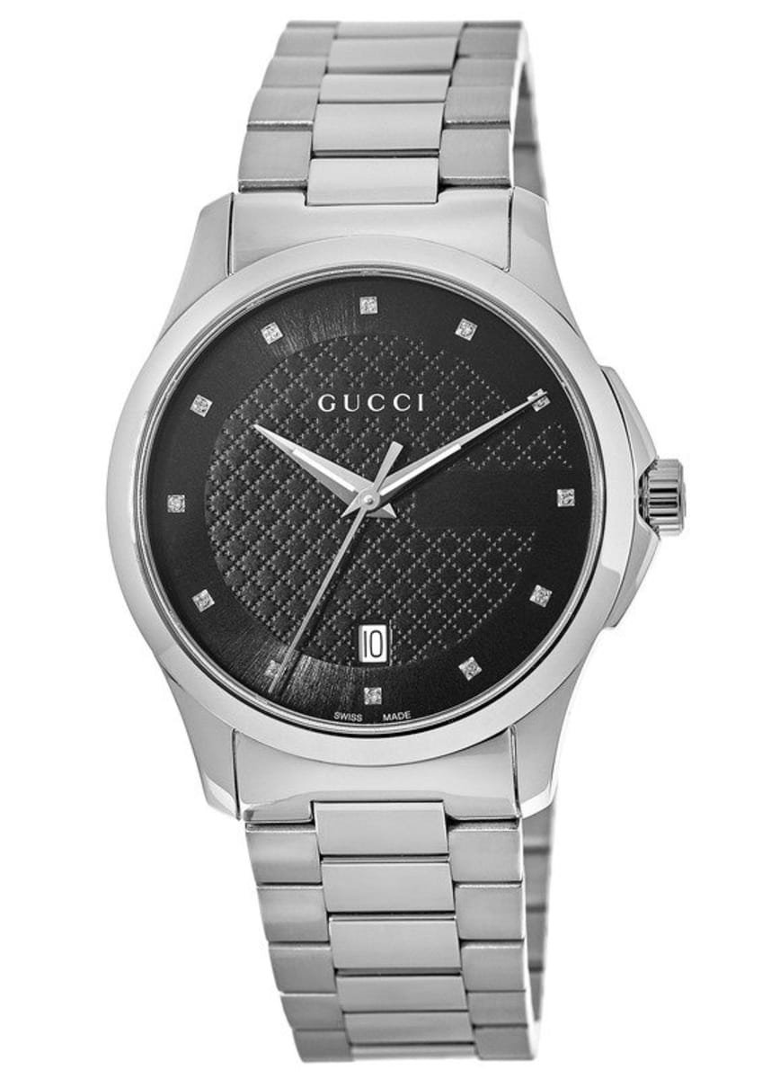 Gucci Unisex Swiss G-Timeless Diamond Accent Stainless Steel Bracelet Watch 38mm YA126456