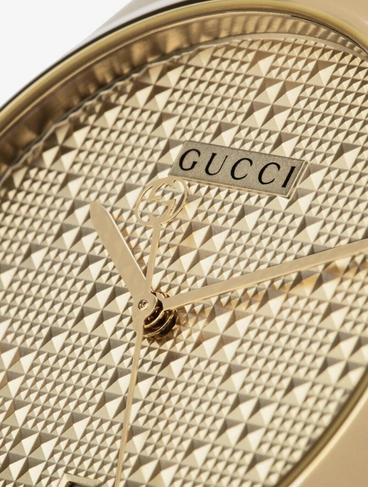 Gucci G-Timeless Yellow Gold Diamond Pattern Dial Unisex Watch YA126461
