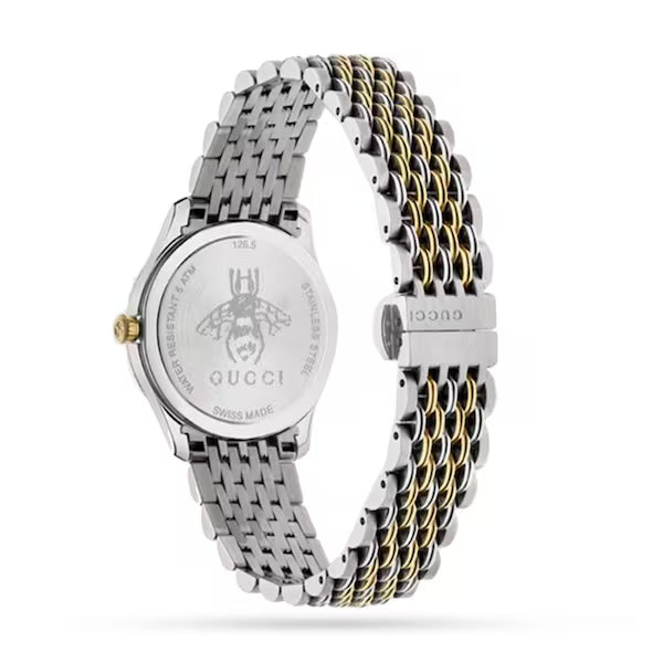 Gucci G-Timeless Quartz Blue Dial Two Tones Ladies Watch YA1265029