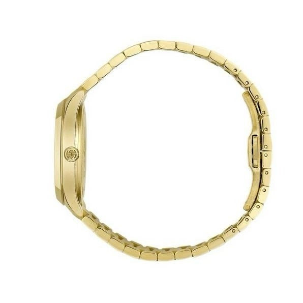 Gucci G-Timeless watch side profile showing case profile and band links
