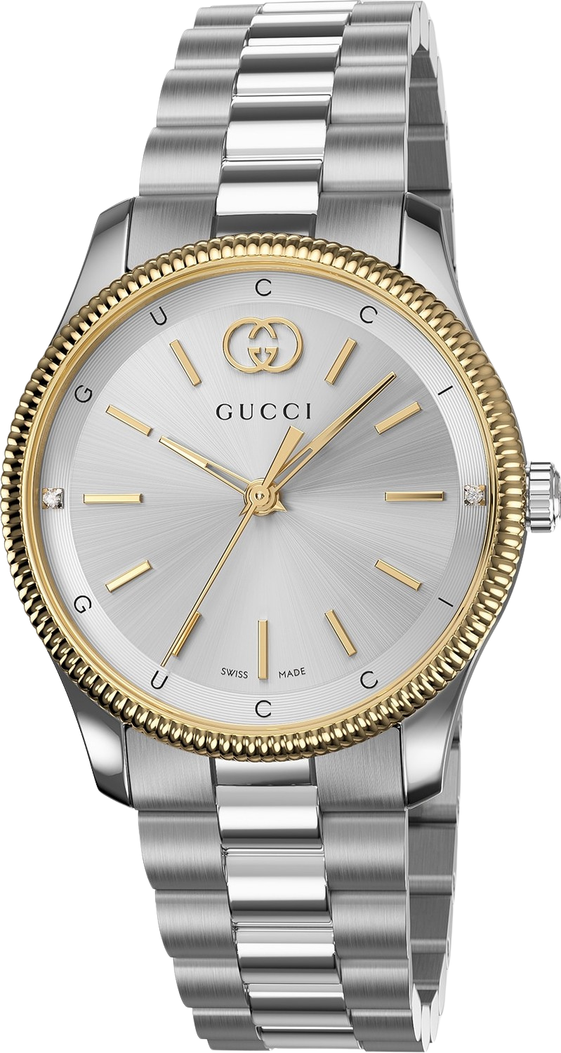GUCCI G-Timeless 29MM SS Silver Dial Two-Tone Women's Watch YA1265063