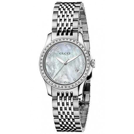 Gucci Mother Of Pearl Stainless Steel G-Timeless Women's Watch - YA126508
