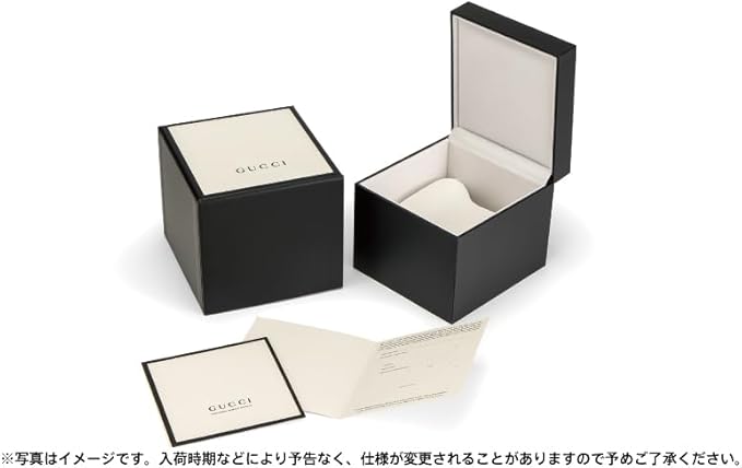 Gucci G-Timeless watch packaging with black box and white interior presentation