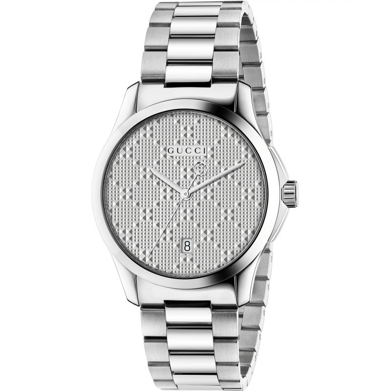 Gucci G-Timeless stainless steel women's watch with polished case and band