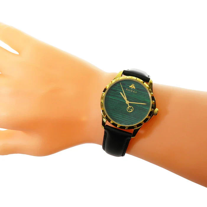 Gucci G-Timeless Black Leather Women's Watch - YA126558
