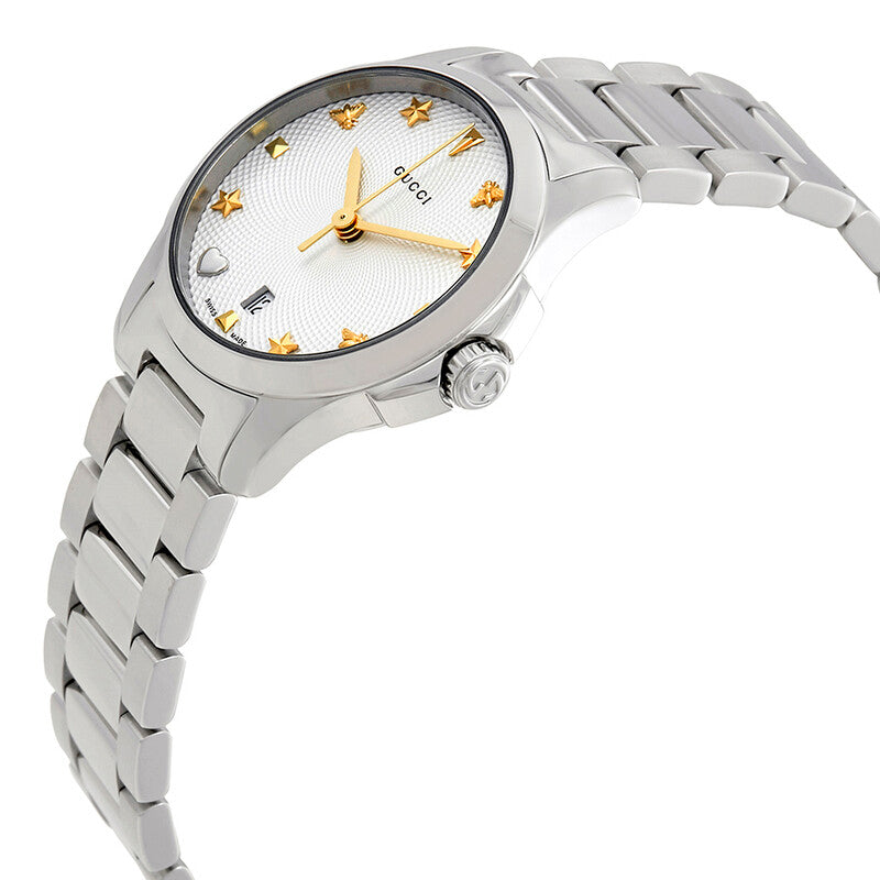 Gucci G-Timeless Silver Dial 27mm Steel Women's Watch YA126572A