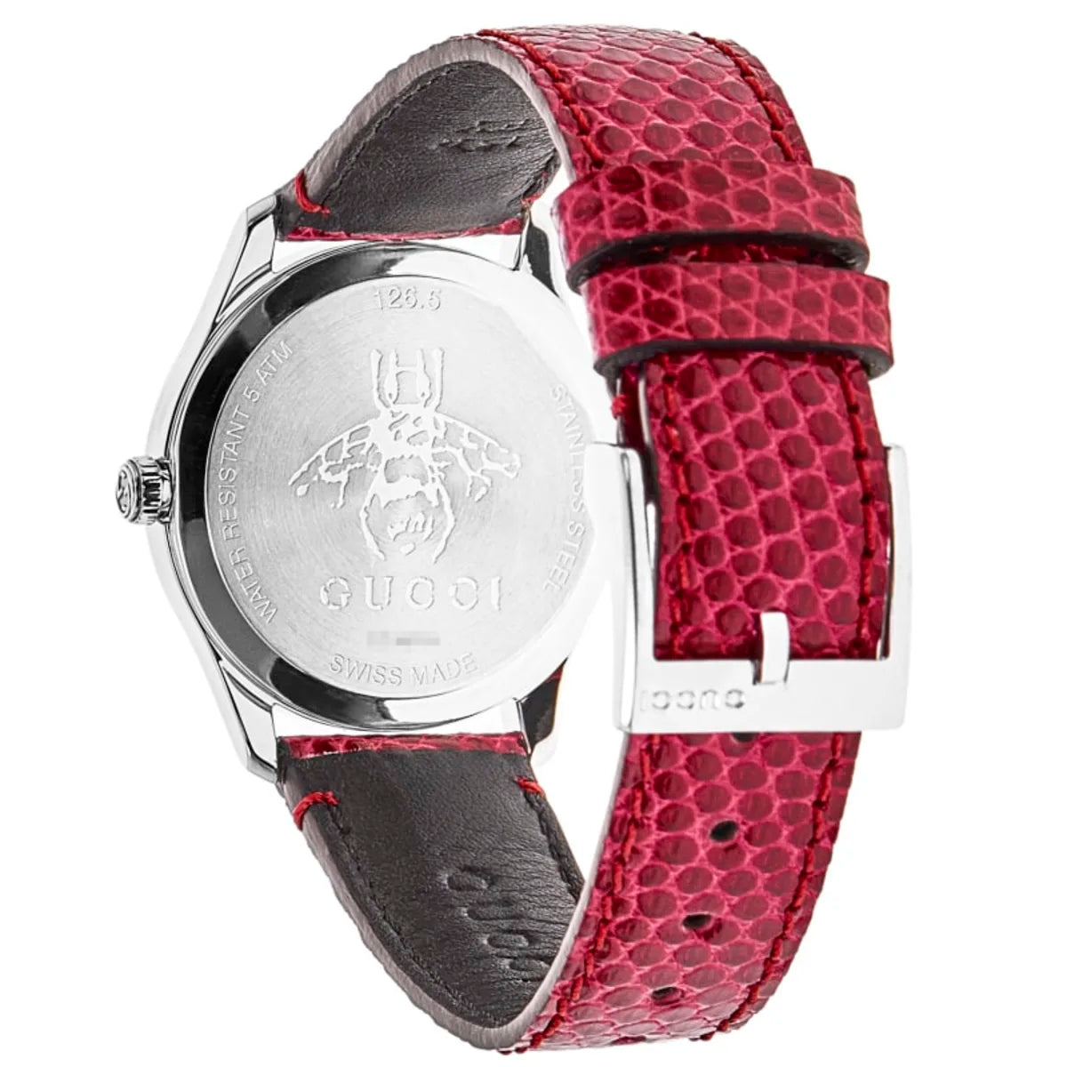 Gucci G-Timeless Red Mother of Pearl Dial Ladies Watch YA126584