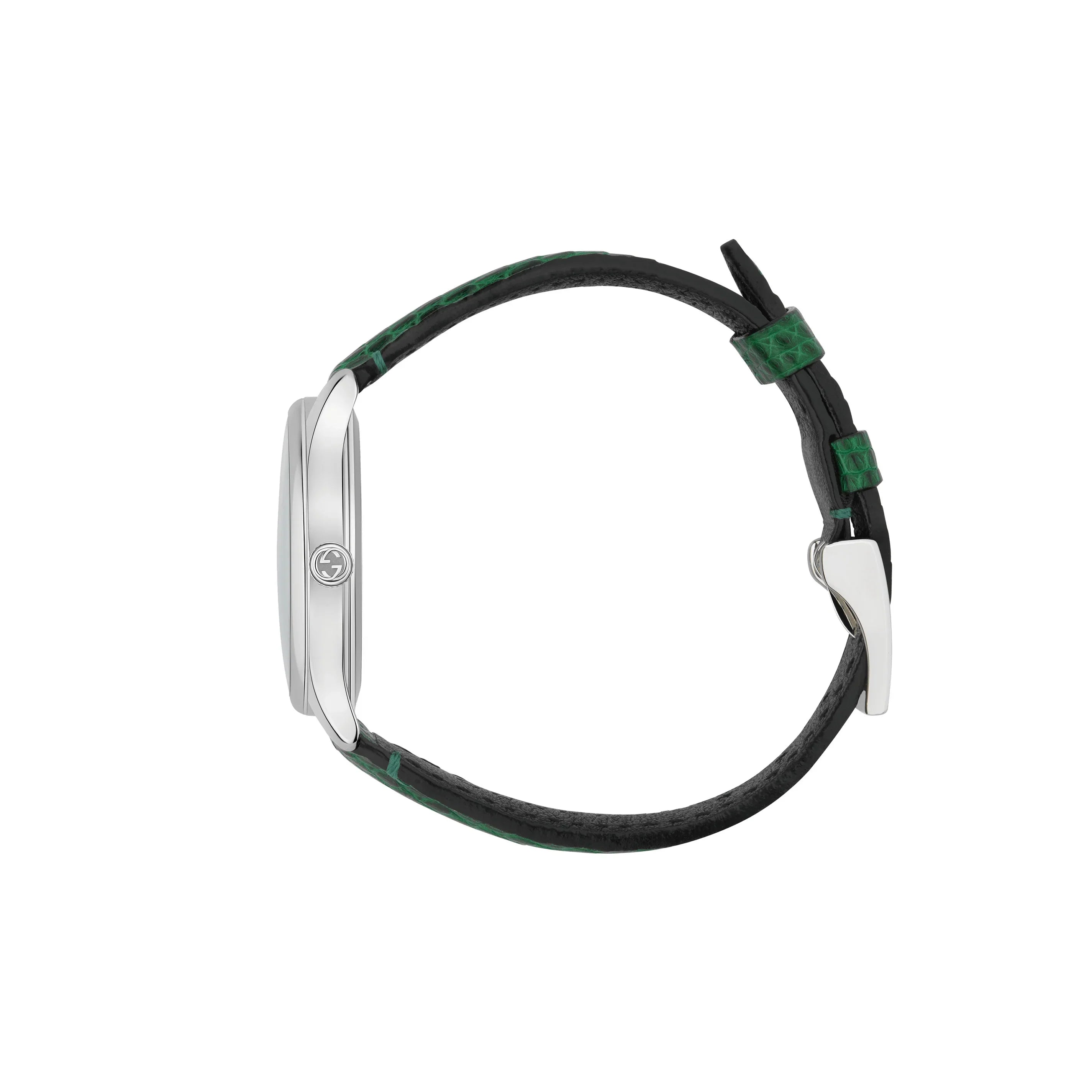 Gucci G-Timeless Green Mother of Pearl Dial Leather Strap Women's Watch YA126585