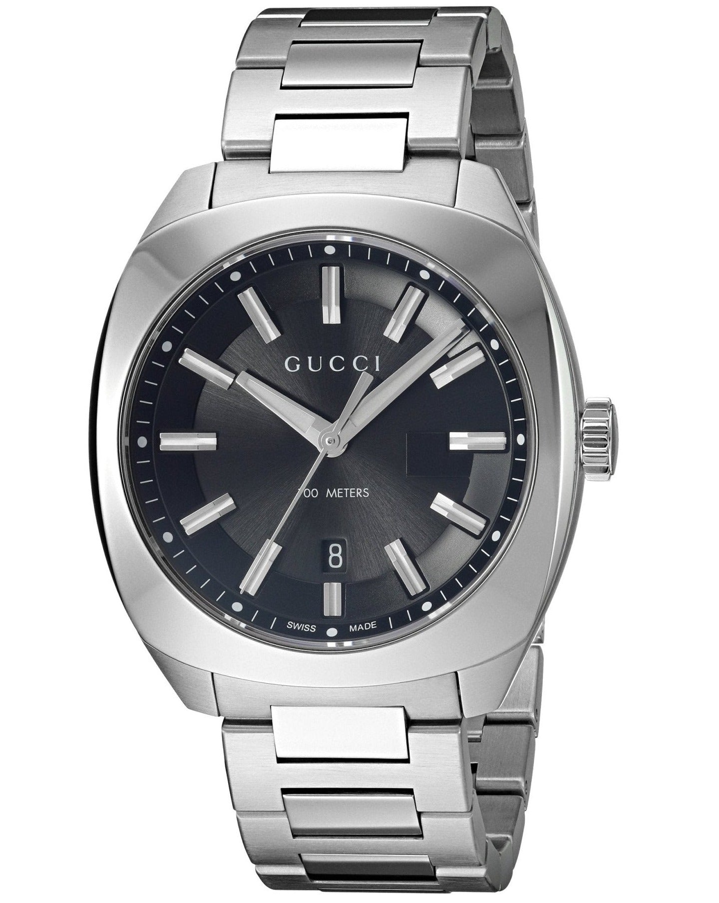 Gucci GG2570 Black Dial Stainless Steel Men's Watch YA142301