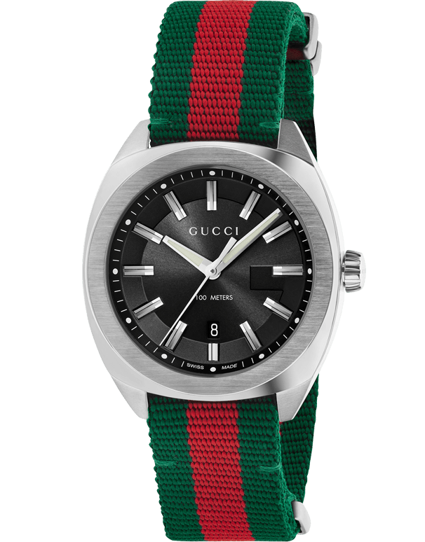 Gucci GG2570 YA142305 watch angled view showing dial and strap detail