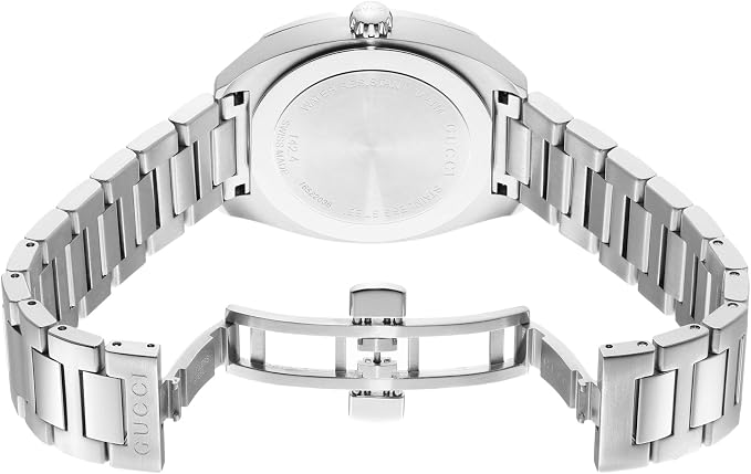 Pre-Owned Gucci GG2570 Stainless Steel Black Dial Date Quartz Mens Watch - YA142401