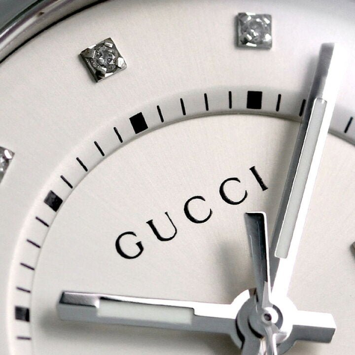 Gucci GG2570 White Dial Diamond Stainless Steel Women's Watch YA142403