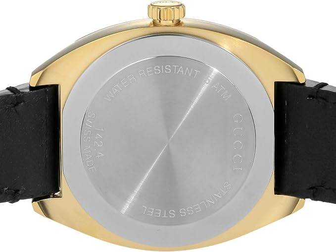 Gucci GG2570 Quartz Black Dial Black Leather Strap Watch For Women - YA142408