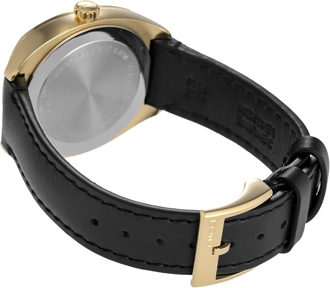 Gucci GG2570 Quartz Black Dial Black Leather Strap Watch For Women - YA142408