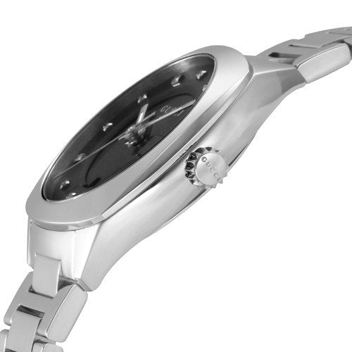 Gucci GG2570 Black Dial Diamond Stainless Steel Ladies Watch - YA142503