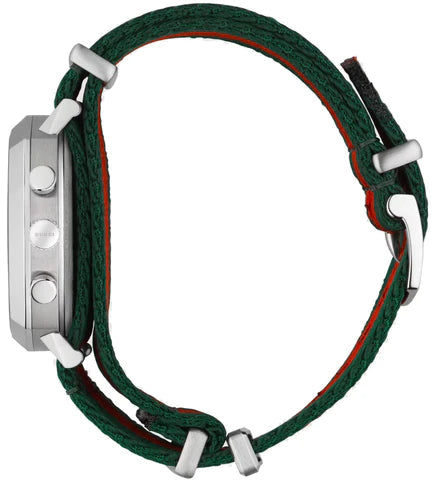 Gucci Quartz Grip Chronograph Green and Red Nylon Strap Men's Watch YA157304