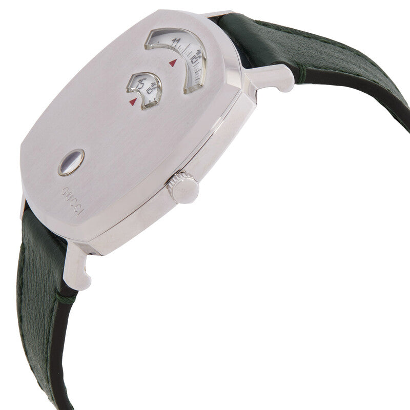 GUCCI Grip 35MM Stainless Steel Green Leather Women's Watch YA157406