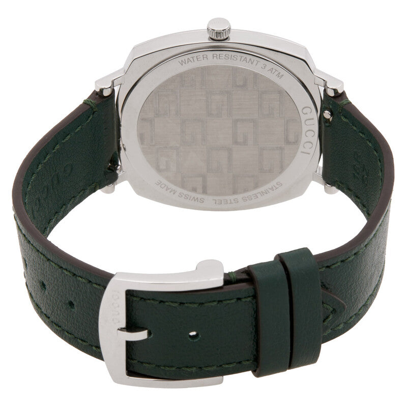 GUCCI Grip 35MM Stainless Steel Green Leather Women's Watch YA157406