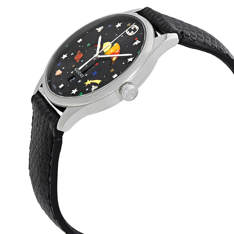 Gucci G-Timeless Black with Stars and Planet Moonphase Dial Watch YA1264045