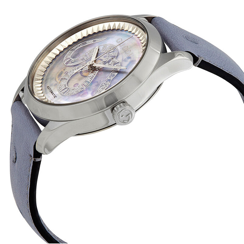 Gucci G-Timeless Automatic Transparent Mother of Pearl Dial Ladies Watch YA1264113