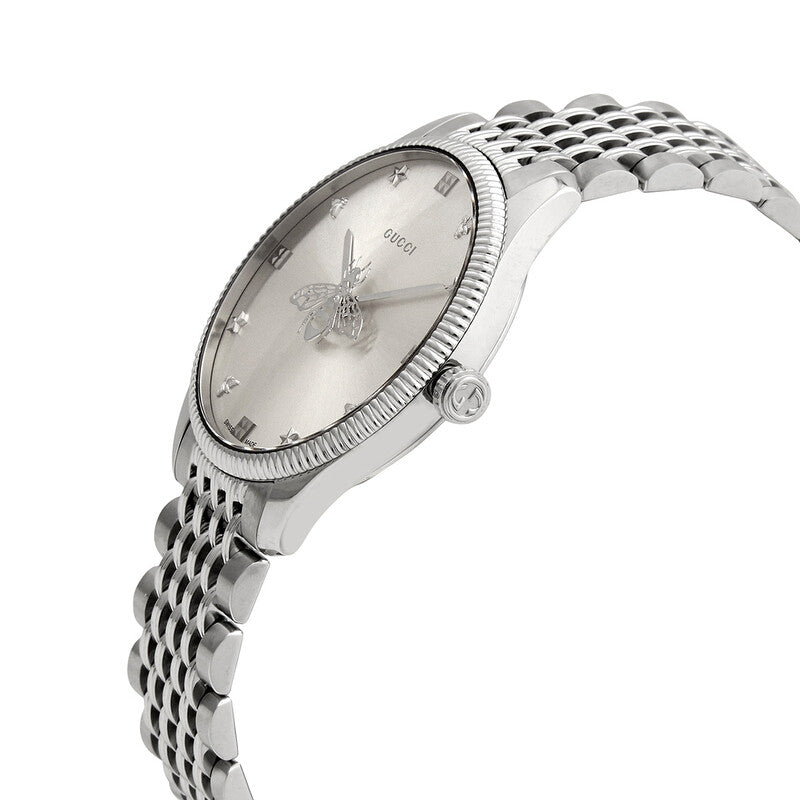 Gucci G-Timeless with Bee Slim Silver Dial Stainless Steel Watch - YA1264153