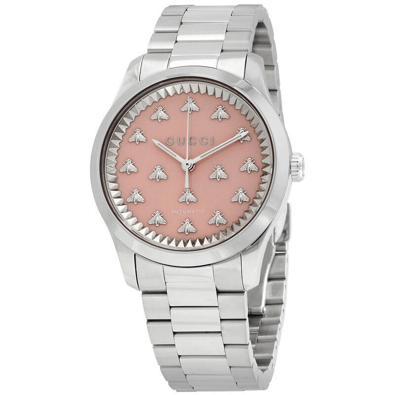 GUCCI G-Timeless 38MM AUTO S-Steel Pink Dial Women's Watch YA1264188
