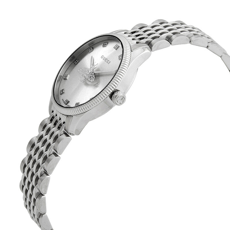 Gucci G-Timeless with Bee Slim Silver Dial Stainless Steel Ladies Watch - YA1265019