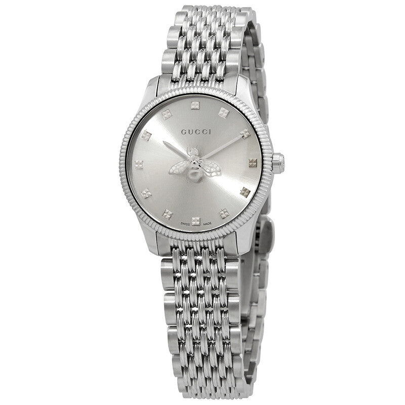 Gucci G-Timeless with Bee Slim Silver Dial Stainless Steel Ladies Watch - YA1265019
