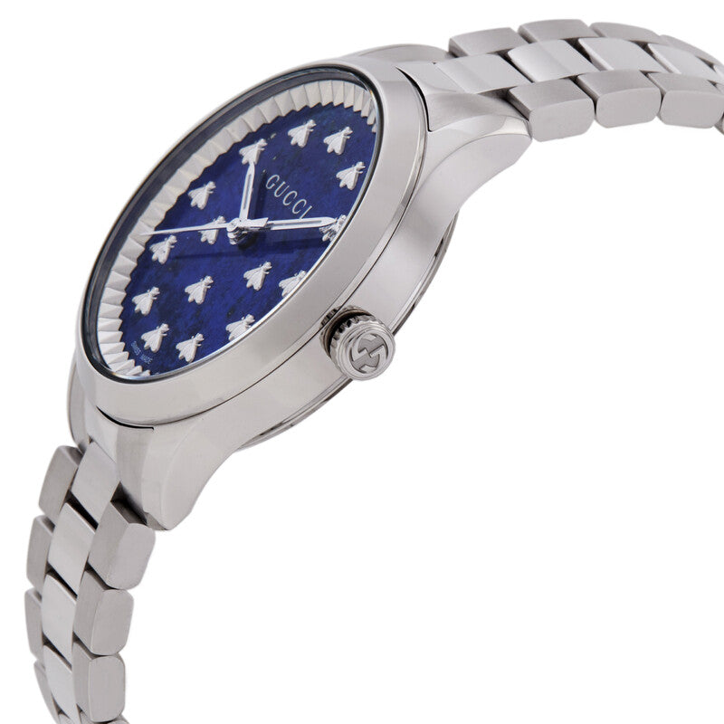 Gucci G-Timeless Quartz Blue Dial Silver Steel Strap Watch for Women - YA1265043