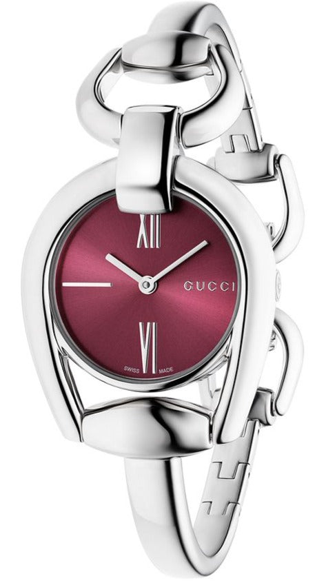 Gucci Horsebit Collection Red Dial Ladies Watch YA139502