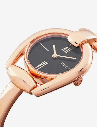 Gucci Horsebit Black Dial Rose Gold Women's Watch YA139507