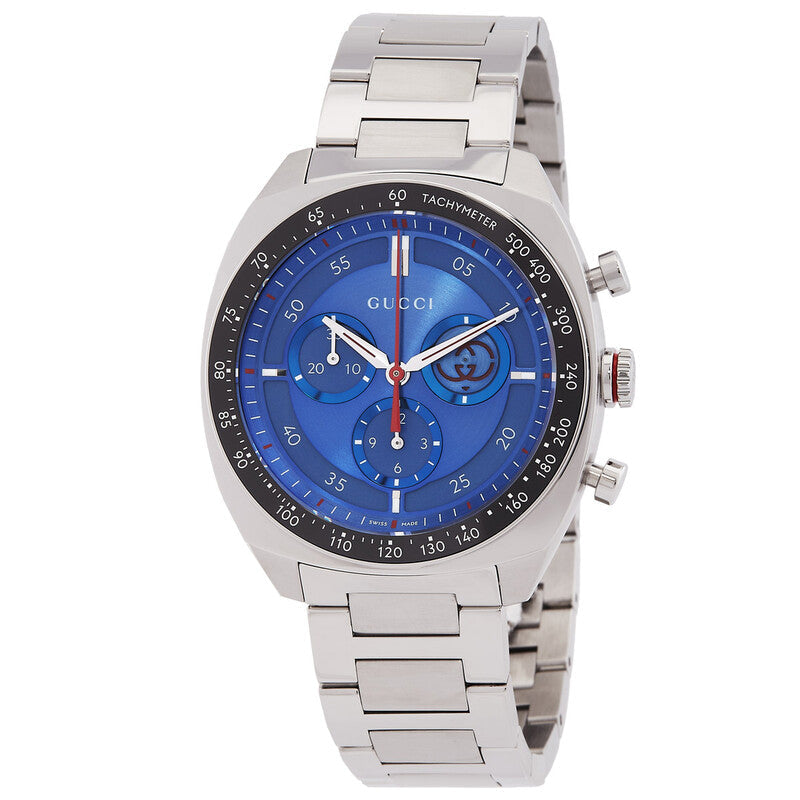 Gucci Interlocking G Chronograph Quartz Blue Dial Men's Watch YA142317